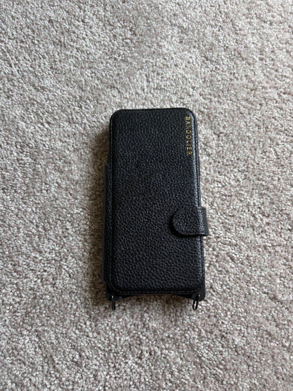 Bandolier black leather iPhone 13 Pro Max case